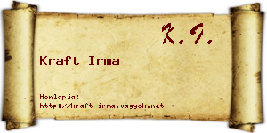 Kraft Irma névjegykártya